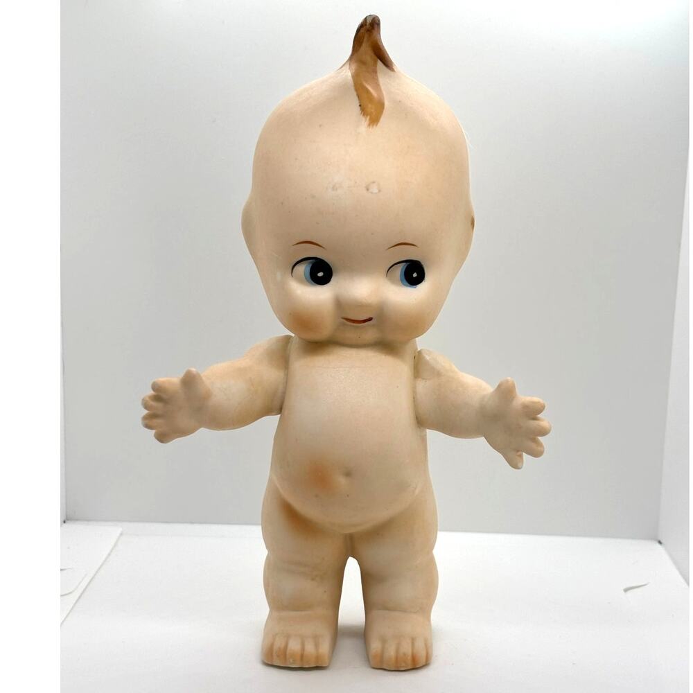 Vintage 1960's Bisque Kewpie Baby Doll, Angel Figurine, 7" tall